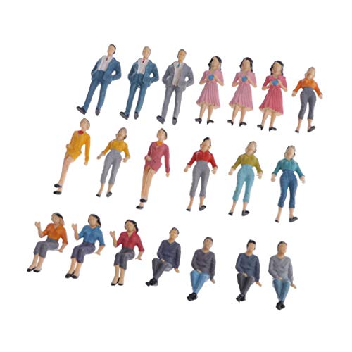 Aymzbd 20 STK. 1:25 Miniatur Kleine HO Menschen Figuren Modell Zubehör Set von Aymzbd