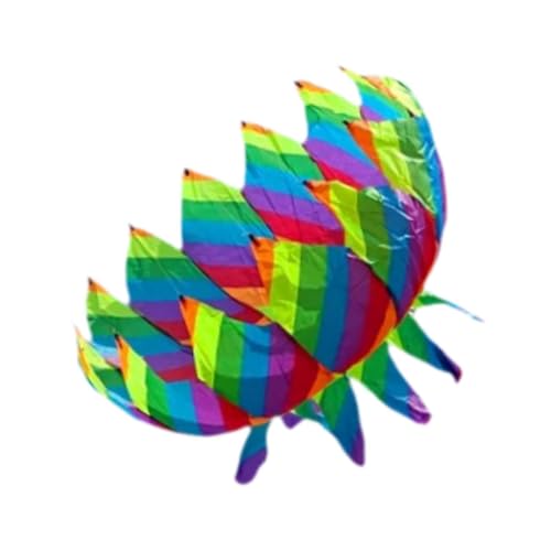 Aymzbd 3D-Drachen, Fliegende Drachen, 3D-Flugspielzeug, rahmenlose Kindergeschenke, großer Stranddrachen, großer Drachen für Outdoor-Strand, Camping, Regenbogenfarbe von Aymzbd