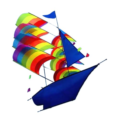 Aymzbd 3D Regenbogen Segeln Kite Geschenke Große Segelboot Kite für Reise Garten Hinterhof von Aymzbd