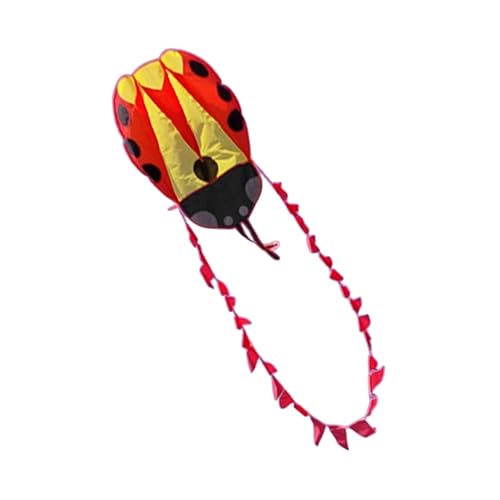 Aymzbd Marienkäfer Parafoil Kite Outdoor -Spielzeug leicht zu handhaben tierisch geformtes Drachenflugspielzeug für Reisen Hinterhof Jungen Mädchen Kinder, Rot von Aymzbd