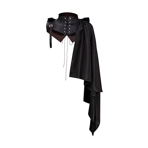 Aymzbd Rüstung Cosplay Gothic Poncho Kostüm Kapuze Schwarz Uniform Ritter Cape von Aymzbd