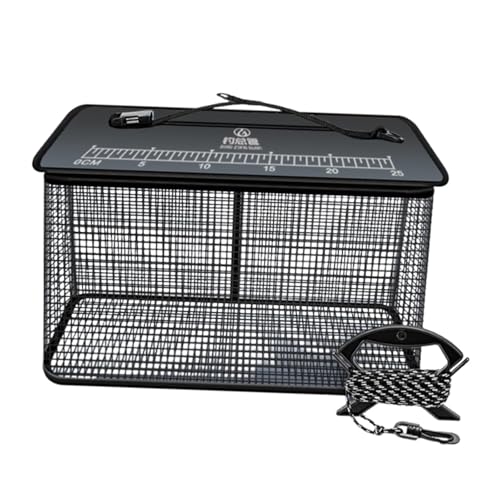 Aymzbd Schwimmkorb, Minnows Eimer für Lebende Fische, für Draußen, Leicht, Mehrzweck Käfigschutztasche Aus Netzgewebe mit Reißverschluss, Schwarz 34cmx20cmx28cm Aymzbd Schwimmkorb, Minnows Eimer für Lebende Fische, für Draußen, Leicht, Mehrzweck Käfigschutztasche Aus Netzgewebe mit Reißverschluss, Schwarz 34cmx20cmx28cm von Aymzbd