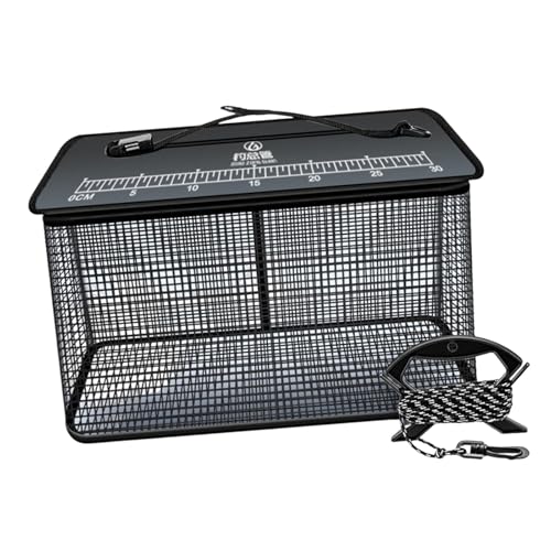 Aymzbd Schwimmkorb, Minnows Eimer für Lebende Fische, für Draußen, Leicht, Mehrzweck Käfigschutztasche Aus Netzgewebe mit Reißverschluss, Schwarz 39cmx24cmx50cm Aymzbd Schwimmkorb, Minnows Eimer für Lebende Fische, für Draußen, Leicht, Mehrzweck Käfigschutztasche Aus Netzgewebe mit Reißverschluss, Schwarz 39cmx24cmx50cm von Aymzbd