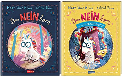 Das NEINhorn + Das NEINhorn und die SchLANGEWEILE - Beide NEINhorn-Bücher, geschrieben von Marc-Uwe Kling, mit Illustrationen von Astrid Henn. von Ayursana