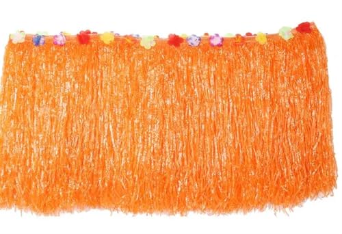 Ayztantine Tischdecke Hochzeit Party Dekoration Tisch Rock Sommer Strand Partys Dekoration Gras Tisch Rock Party Tisch Röcke für Partys Veranstaltungen, Hochzeiten, Bankette(Orange,276X75) von Ayztantine