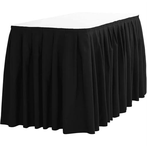 Ayztantine Tischdecke Hochzeit Polyester Bankett Tischrock Rechteck Tischdecke Sockel for Hochzeit Event Party Hotel Dekoration für Partys Veranstaltungen, Hochzeiten, Bankette(Black) von Ayztantine