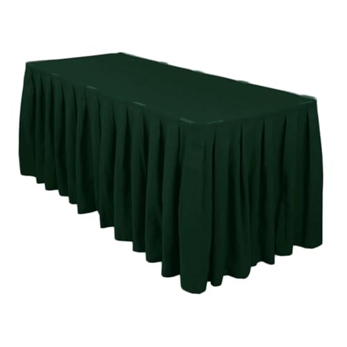 Ayztantine Tischdecke Hochzeit Polyester Bankett Tischrock Rechteck Tischdecke Sockel for Hochzeit Event Party Hotel Dekoration für Partys Veranstaltungen, Hochzeiten, Bankette(Deep Green) von Ayztantine