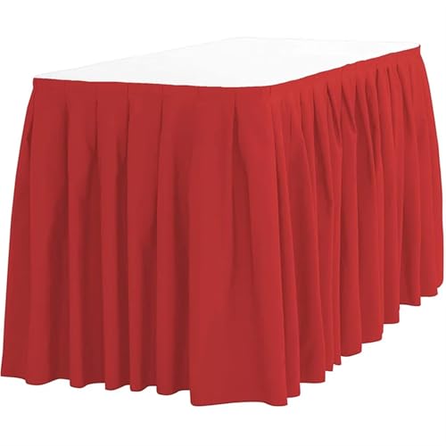 Ayztantine Tischdecke Hochzeit Polyester Bankett Tischrock Rechteck Tischdecke Sockel for Hochzeit Event Party Hotel Dekoration für Partys Veranstaltungen, Hochzeiten, Bankette(Red) von Ayztantine