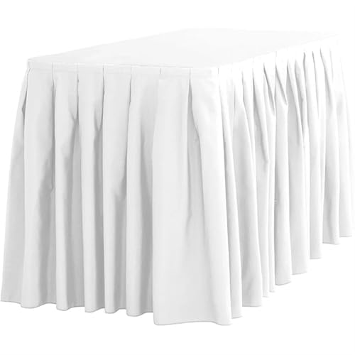 Ayztantine Tischdecke Hochzeit Polyester Bankett Tischrock Rechteck Tischdecke Sockel for Hochzeit Event Party Hotel Dekoration für Partys Veranstaltungen, Hochzeiten, Bankette(White) von Ayztantine