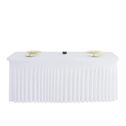 Ayztantine Tischdecke Hochzeit Tischrock Tischdecke Spandex Stretch Tischdecke Hotel Bankett Hochzeit Party Tischdecke Party Tischröcke für Partys Veranstaltungen, Hochzeiten, Bankette(White,183x75) von Ayztantine