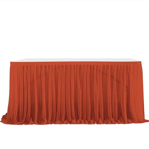 Tischdecke Hochzeit Party Tisch Rock Geburtstag Plissee Dessert Tischdecke Abdeckung Hochzeit Festliche Tisch Sockel Home Tisch Dekor für Partys Veranstaltungen, Hochzeiten, Bankette(Caramel,6FT 77x18 von Ayztantine