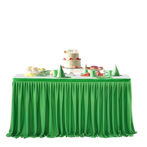 Tischdecke Hochzeit Party Tisch Rock Geburtstag Plissee Dessert Tischdecke Abdeckung Hochzeit Tisch Rock Hotel Display Geschenk EsstischDekor für Partys Veranstaltungen, Hochzeiten, Bankette(Green,14F von Ayztantine