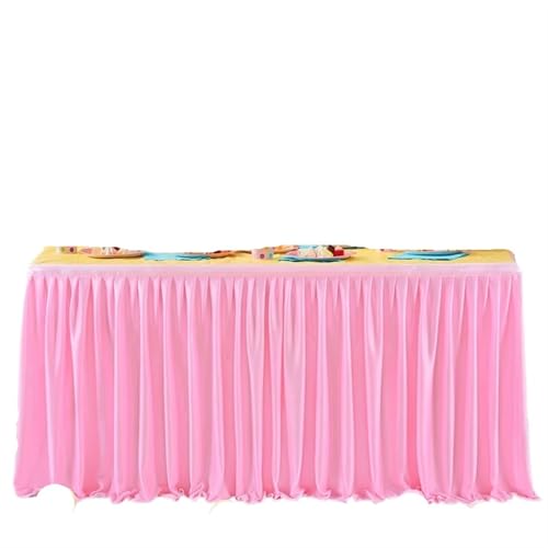 Tischdecke Hochzeit Party Tisch Rock Geburtstag Plissee Dessert Tischdecke Abdeckung Hochzeit Tisch Rock Hotel Display Geschenk EsstischDekor für Partys Veranstaltungen, Hochzeiten, Bankette(Pink,4FT von Ayztantine