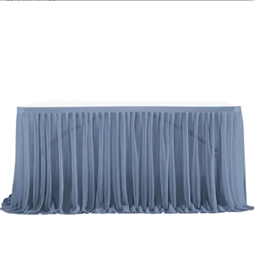 Tischdecke Hochzeit Party Tisch Rock Geburtstag Plissee Dessert Tischdecke Abdeckung Hochzeit Tisch Sockel Home Tisch Dekor für Partys Veranstaltungen, Hochzeiten, Bankette(Grey blue,12FT L4.26mXH0.75 von Ayztantine