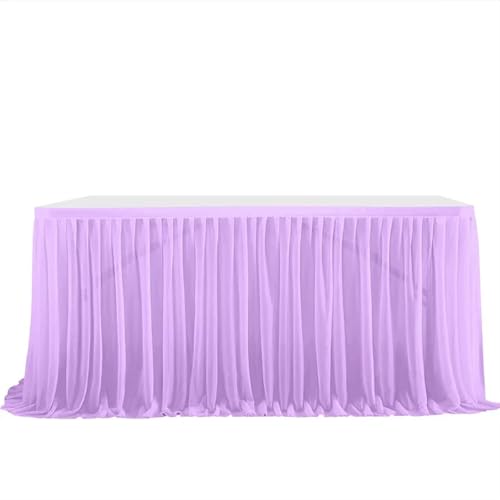 Tischdecke Hochzeit Party Tisch Rock Geburtstag Plissee Dessert Tischdecke Abdeckung Hochzeit Tisch Sockel Home Tisch Dekor für Partys Veranstaltungen, Hochzeiten, Bankette(Purple,12FT L4.26mXH0.75m) von Ayztantine