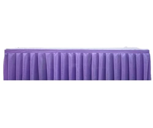 Tischdecke Hochzeit Plissee Tisch Rock Hochzeit Hintergrund Vorhänge Tisch Cothes for Geburtstag Bankett Bühne Tisch Röcke Event Party für Partys Veranstaltungen, Hochzeiten, Bankette(Purple,H35cm x L von Ayztantine