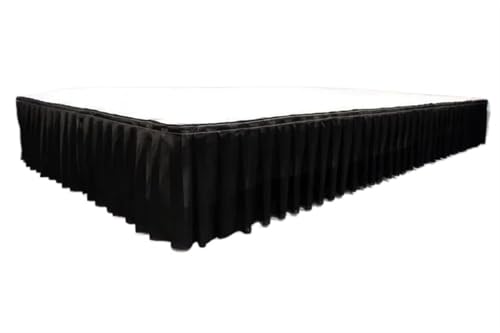 Tischdecke Hochzeit Plissee Tisch Rock Hochzeit Hintergrund Vorhänge Tisch Cothes for Geburtstag Bankett Bühne Tisch Röcke Event Party für Partys Veranstaltungen, Hochzeiten, Bankette(Black,H50cm x L3 von Ayztantine