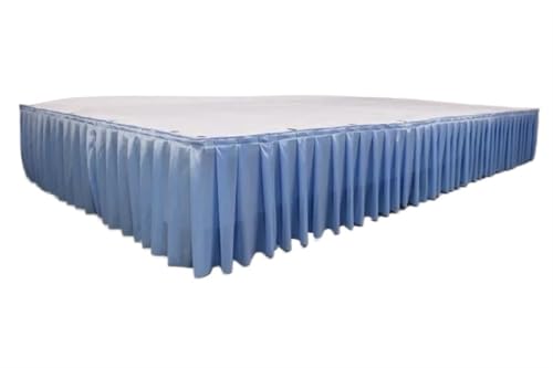 Tischdecke Hochzeit Plissee Tisch Rock Hochzeit Hintergrund Vorhänge Tisch Cothes for Geburtstag Bankett Bühne Tisch Röcke Event Party für Partys Veranstaltungen, Hochzeiten, Bankette(Blue,H75cm x L30 von Ayztantine