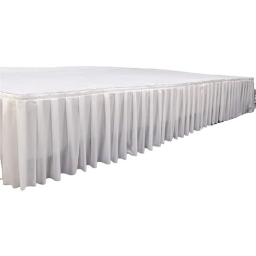 Tischdecke Hochzeit Plissee Tisch Rock Hochzeit Hintergrund Vorhänge Tisch Cothes for Geburtstag Bankett Bühne Tisch Röcke Event Party für Partys Veranstaltungen, Hochzeiten, Bankette(White,H35cm x L3 von Ayztantine