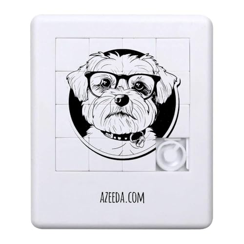 'Malteser Hund mit Brille' Schiebepuzzle (PZ00030443) von Azeeda