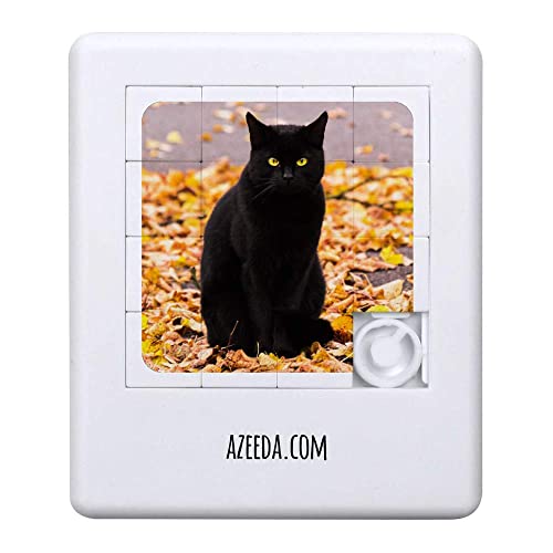 'Schwarze Katze' Schiebepuzzle (PZ00002114) von Azeeda