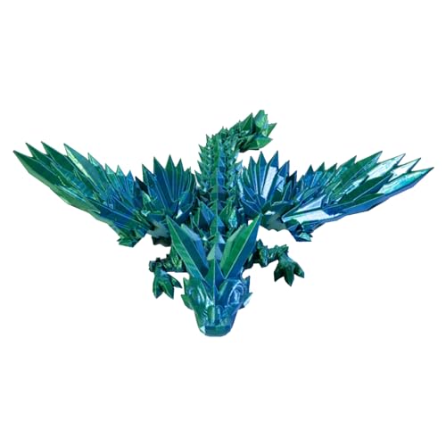 Aznever 3D-Gedruckter Kristalldrache, 3D-Gedruckter Drache mit Flügeln | Drachenei-Zappelspielzeug-Überraschung | Jahr des Drachen beweglicher Kristalldrache, wunderschöner Flexibler Kristalldrache von Aznever