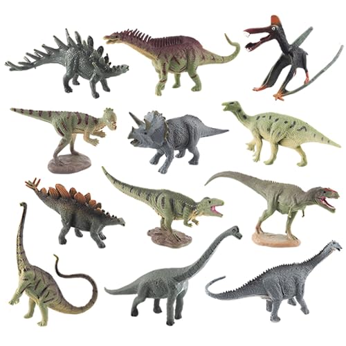 Aznever Dinosaurier-Spielzeugmodell, Kleine Dinosaurier-Spielzeuge für Kinder, 12-teiliges Mini-Dinosaurier-Set, realistisch aussehende Dinosaurierfiguren für Dinosaurierliebhaber, Kinder, von Aznever