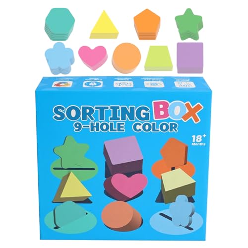 Aznever Farben Sortierspiel Für Kleinkinder, 9-Fach Steckspiel Holz Formen & Farben Sortierspiel, Interaktives Lernspielzeug Zur Frühförderung Für Kindergarten Und Vorschule Aznever Farben Sortierspiel Für Kleinkinder, 9-Fach Steckspiel Holz Formen & Farben Sortierspiel, Interaktives Lernspielzeug Zur Frühförderung Für Kindergarten Und Vorschule von Aznever