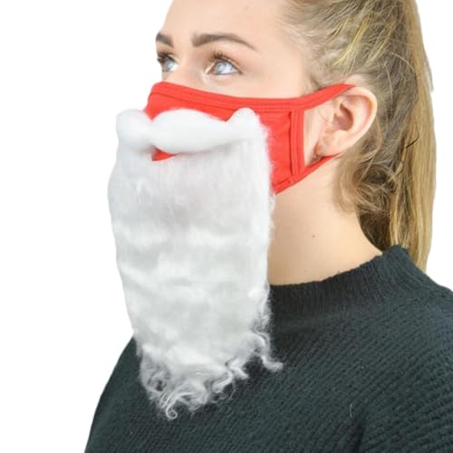 Aznever Weihnachtsmann-Maske, Weihnachts-Gesichtsmaske - Lustige Weihnachtsmann-Maske-Weihnachtsmütze - Weihnachtsmütze Weihnachtsmann-Kostüm, Cosplay-Maske für Kinder und Erwachsene, von Aznever