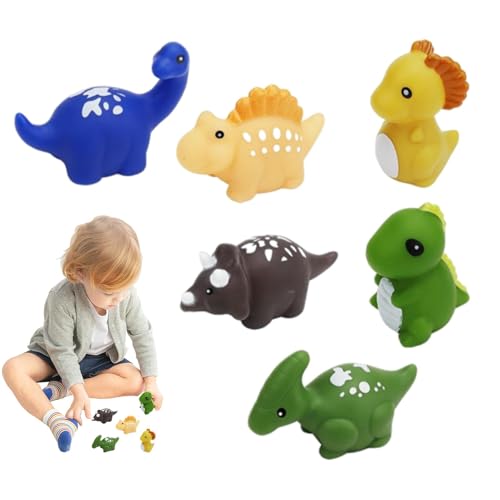 Dino-Badespielzeug für Kinder,Dinosaurier-Badespielzeug - Badezeitspielzeug für Kleinkinder, Wasserbadewanne, Dusche, Pool, Badespielzeug | 6X leuchtendes schwimmendes Dino-Badespielzeug-Set von Aznever