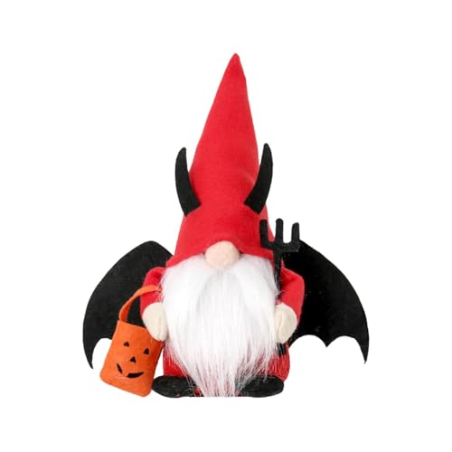 Halloween gesichtslose Puppe,Halloween-Ornamente Zwerge - Hexe gesichtslose Puppe Ornamente Fledermaus Zwergpuppe,Halloween-Zwergpuppe, gesichtslose Halloween-Puppe, Dekoration für Zuhause, von Aznever