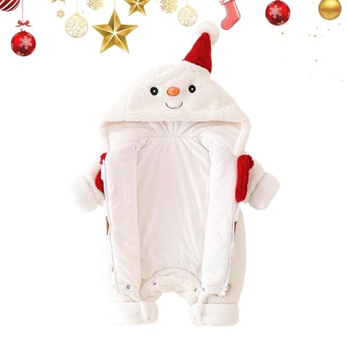 Schneemann-Kostüm, Schneemann-Outfit für Kinder,Weihnachts-Fleece-Body - Warmer Urlaubsanzug mit vollständiger Abdeckung, dicke Oberbekleidung für und Mädchen von Aznever