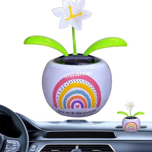 Wackelfigur Blume, Solar Wackelblumen Wackelfigur, Solar Tanzende Blume Solarblume, Auto Armaturenbrett Dekoration Innenraum Zubehör, Wackelfigur Wackelblume Tier Auto Armaturenbrett Ornament Büro von Aznever