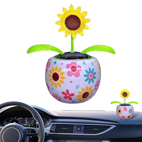 Wackelfigur Blume, Solar Wackelblumen Wackelfigur, Solar Tanzende Blume Solarblume, Auto Armaturenbrett Dekoration Innenraum Zubehör, Wackelfigur Wackelblume Tier Auto Armaturenbrett Ornament Büro von Aznever