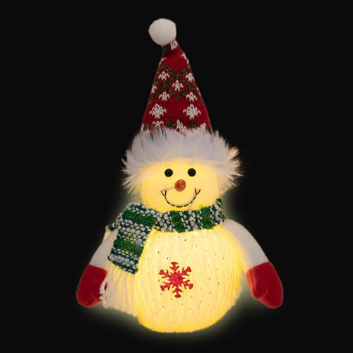 Weihnachts-Schneemann-Plüschtier, weihnachtliche leuchtende Schneemann-Puppe,Schneemannfiguren Schneespielzeug Beleuchteter Plüsch-Schneemann - Animierter Schneemann, weihnachtliches von Aznever