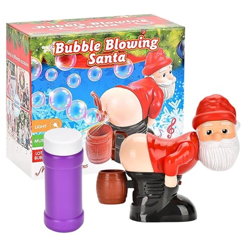 Weihnachtsmann Seifenblasen, Lustige Weihnachtsmann-Blasenblasmaschine, Weihnachten Santa Bubble Fart Blower, Automatische Furz-Blasengebläse, Automatische Furz Bubble Machine Mit Lichtern Und Sound von Aznever