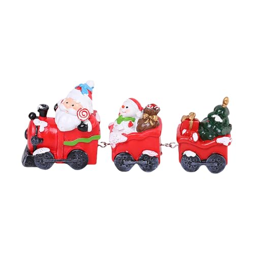 Weihnachtszug-Spielzeug,Weihnachtszug-Modell,Weihnachtsmuster-Harz-Weihnachtszug-Sets, kleines Zug-Set | Weihnachtszug-Figur, Lernspielzeug, tragbares Weihnachtsbaum-Zug-Set für, Mädchen, von Aznever