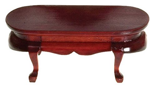 Puppenhaus Miniatur Möbel Oval Mahagoni Holz Couchtisch 3503 von Aztec Imports, Inc.