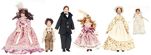 Melody Jane Puppenhaus Viktorianische Familie von 6 Personen Miniatur 1:12 Porzellanfiguren von Melody Jane