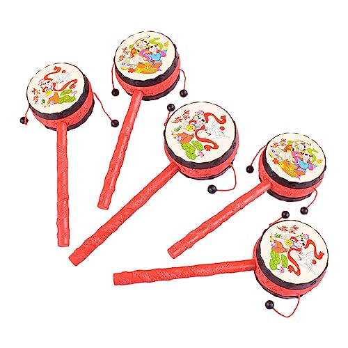 Azxcvbnm 5PCS Rassel Trommel Baby Handbell AFFE Trommel Auditive Ausbildung Percussion Instrument Spielzeug Musik Lernen Spielzeug Für Kleinkinder von Azxcvbnm