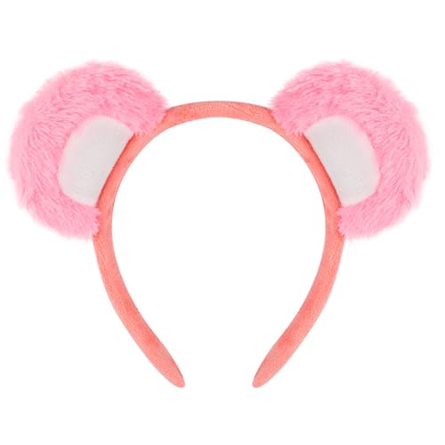 Azxcvbnm Pelzige Bärenohr Hairhoop Für Weibliches Gesicht Waschen Make Up Plüsch Haarband Cosplay Kostüm Accessoire Halloween Party Kopfbedeckung von Azxcvbnm