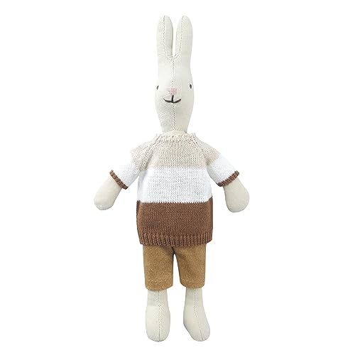 Azxcvbnm Stricken Streifen Pullover Cartoon Kaninchen Form Gefüllte Für Kinder Weiche Angefüllte Beschwichtigen Schlafen Spielzeug Geschenk Zum Schlafen von Azxcvbnm