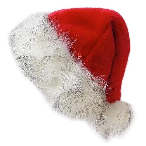 Weihnachtsmütze Unisex Erwachsene Teenager Cosplay Santa Urlaub Hut für Festliche Party Neujahr Dekor Rot und Weiß Hut von Azxcvbnm