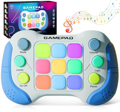 Azyh Fast Push Game Fidget Toys Handle, Upgraded Flashing Quick Press Games Pro für Kinder, Speed Push Light Up Fidget Game, Pädagogische Handheld-Konsole Gamepad Spielzeug für Jungen, Mädchen, Teens von Azyh