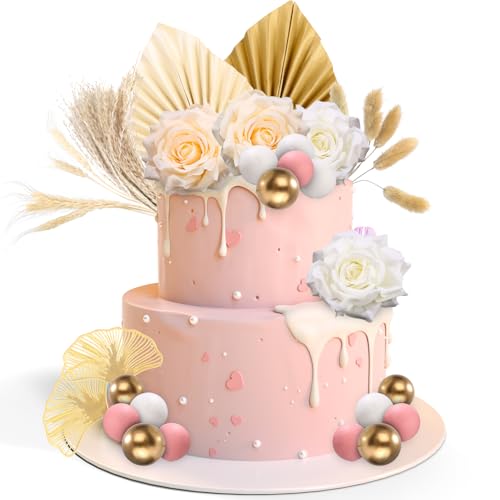 45 Stück Tortendeko Hochzeit, Tortendeko Geburtstag,Boho Cake Topper Geburtstag, Happy Birthday Kuchendeko für Hochzeit Geburtstag Babyparty,Torten Deko für Mädchen Frauen Geburtstag Party von Azyvum