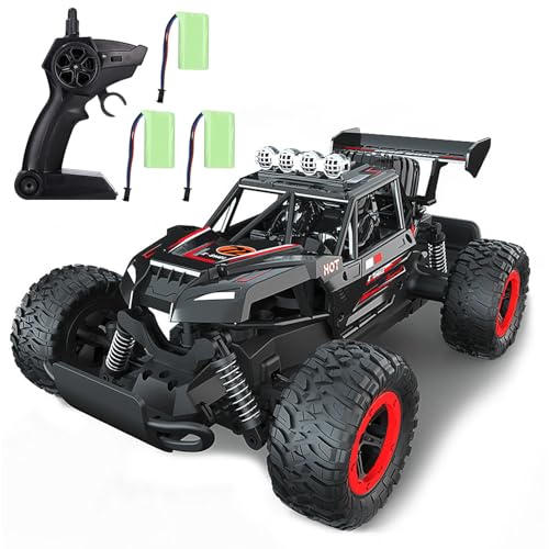 Azyvum Ferngesteuertes Auto Offroad für Junge draußen 1:16 Maßstab RC Buggy 2,4GHz Funkfernsteuerung Rennwagen Crawler Truck Geländewagen RC Auto Car Spielzeug mit 3-Akku 70 Minuten von Azyvum