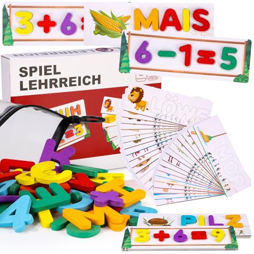 Buchstaben Lernen Lernspiele,Numerisch Lernen, Montessori Spielzeug ab 3 Jahre,Vorschule Spiele, Arithmetisches Buchstaben Lernen Lernspiele ab 3 4 5 6 7 8 Jahren Jungen,Geschenk von Azyvum