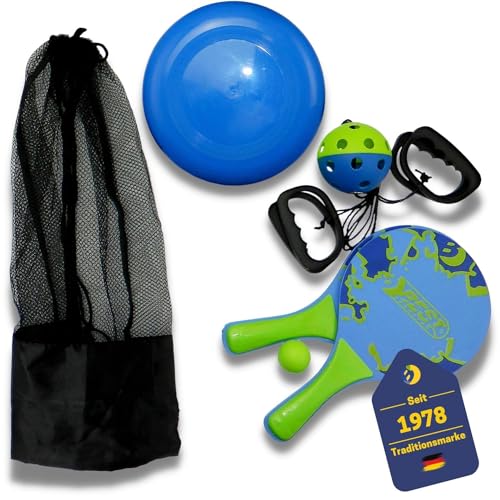 BEST SPORTING Beach Game Set I 3 Verschiedene Strand-Spiele I Outdoor Strandspiele Erwachsene I Beachball-Set Plus I 5 teiliges Strand-Spiel Set für bis zu 10 Personen I mit Mesh-Beutel von BEST SPORTING