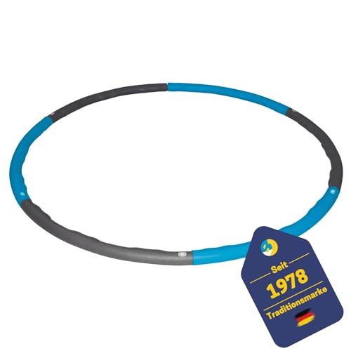 Best Sporting Hoop Fitnessreifen 100cm I 6-teilig I steckbar I Hula Hoop mit Gewicht I Zum Abnehmen I Fitness zu Hause I Gewicht 1,2 kg (Blau) von BEST SPORTING