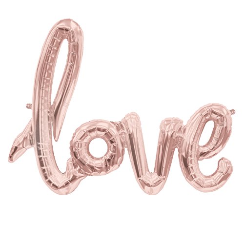 ballonfritz® love-Schriftzug Luftballon in Rosegold - XXL Folienballon als Hochzeit Deko, Geschenk oder Liebes-Überraschung zum Valentinstag von ballonfritz